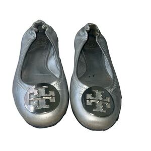 Tory Burch Silver Flats Shoes Women’s 7.5